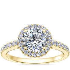 Classic Halo Diamond Engagement Ring in 14k Yellow Gold (1/4 ct. tw.)